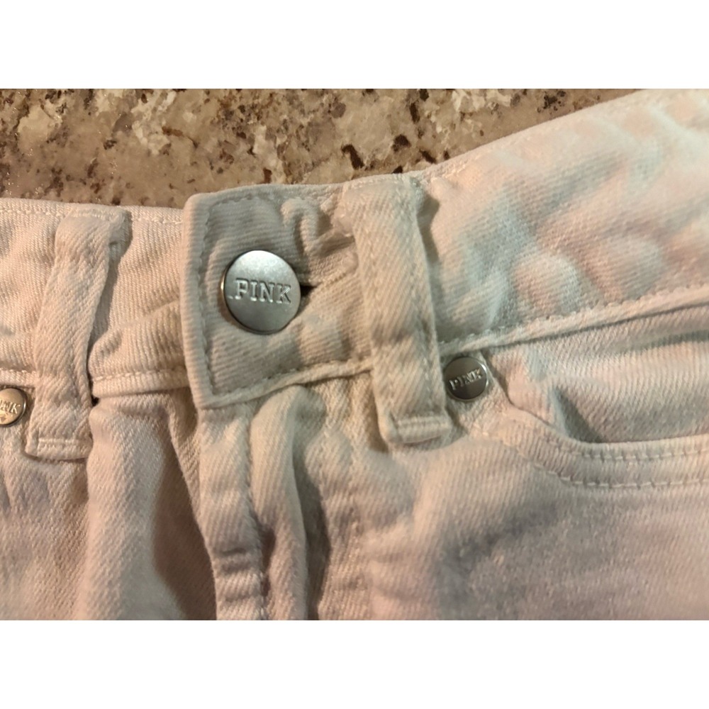 Victoria's Secret PINK Tie Dye Y2K Women's Denim Booty Shorts Purple White SZ 0‎ - Picture 5 of 12